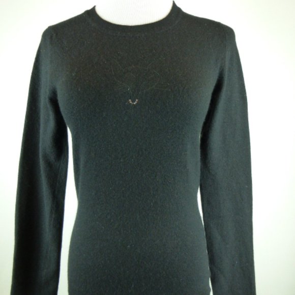 CLEMENTS RIBEIRO scotland Kitty cat crystals CASHMERE SWEATER S